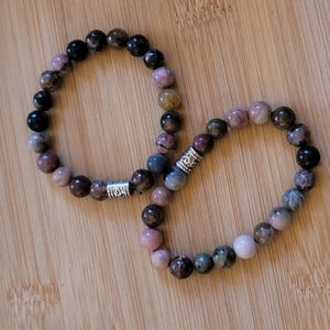 Black stone Rhodonite